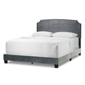 Gray Fabric Queen Bed with Nail Head Trim X85212