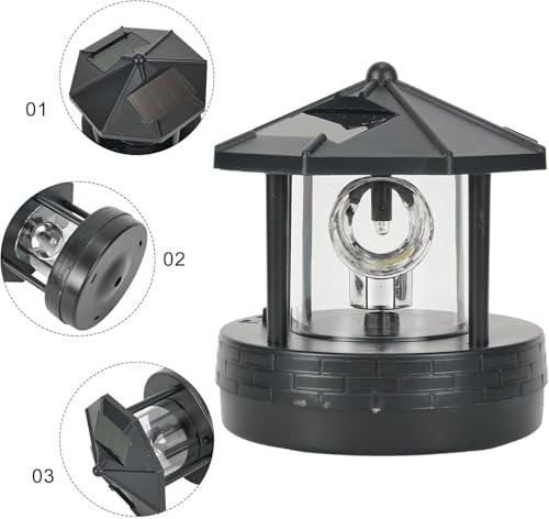 Solar LED Rotating Lighthouse Lamp 15 * 15 * 17cm C9533