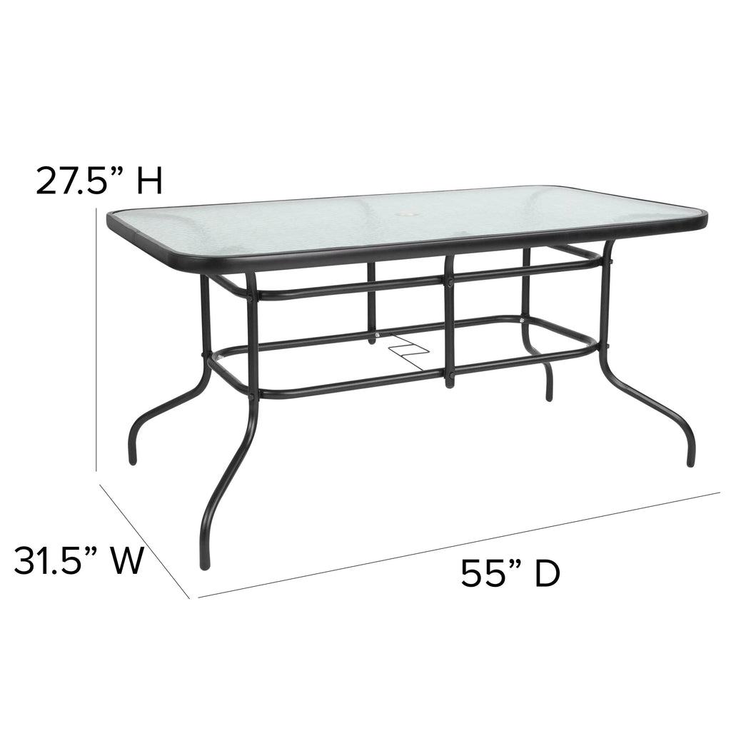 7 Piece Outdoor Patio Dining Set with Umbrella Hole F353390