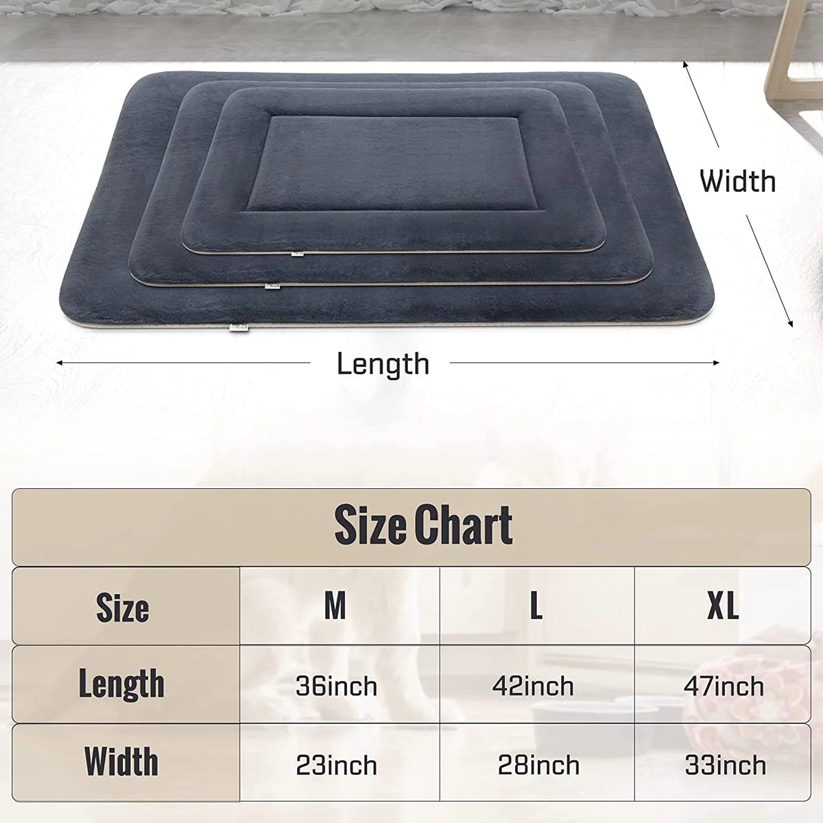 Soft Dog Bed Crate Pad Mat Machine Washable Pet Mattress C317