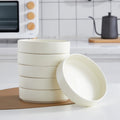 Porcelain Dish Set, 6 Pasta Bowls Service for 6, Cream R938