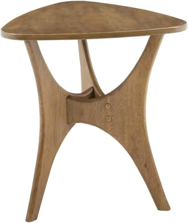 Light Brown Triangle Wood Sofa Table with Solid Wood Legs R67068