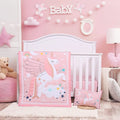 3-Piece Pink Unicorn Crib Bedding Set R781738