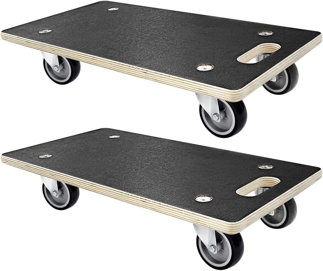 2Pcs Wood Platform Dolly with 4 Wheels N6832