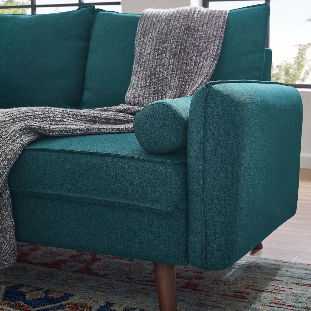 Teal Upholstered Fabric Loveseat K3528