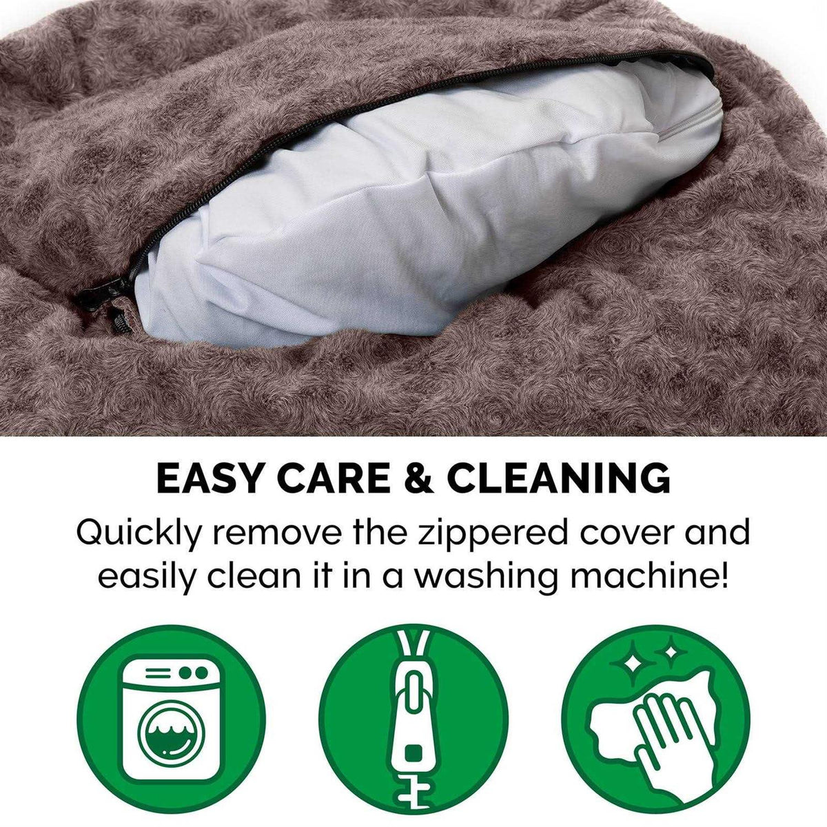 Curly Fur Plush Donut Dog Bed S3044