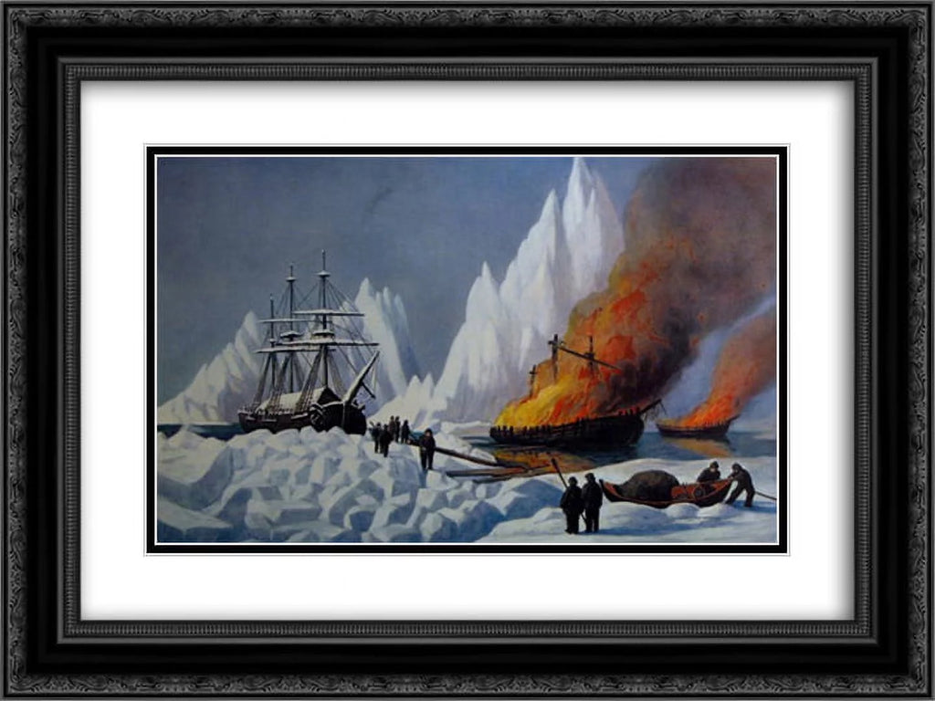 Black Ornate Framed Art Print D254
