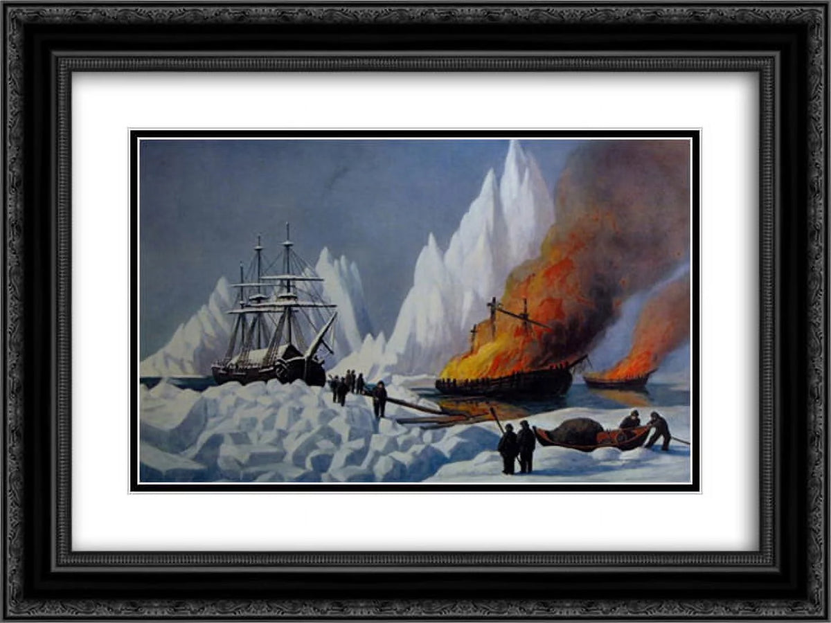 Black Ornate Framed Art Print D254