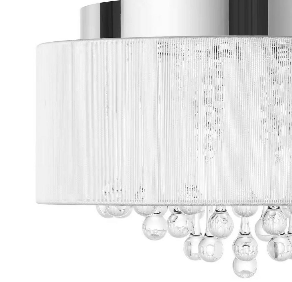 15 in. Chrome LED Flush Mount with Crystal Accent S9879