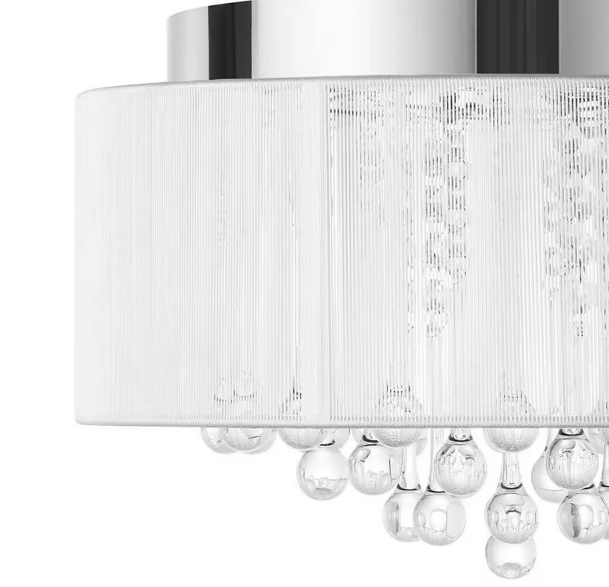 15 in. Chrome LED Flush Mount with Crystal Accent S9879