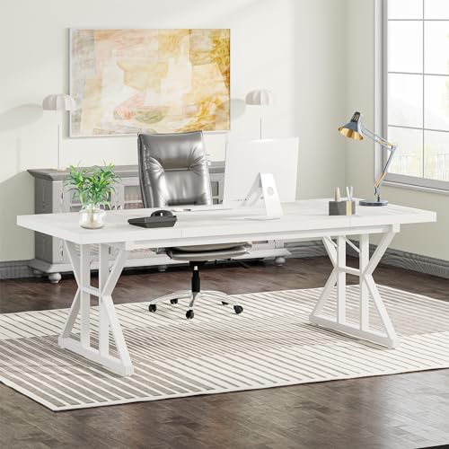 70.8 Inch Brown Black Executive Desk S87919