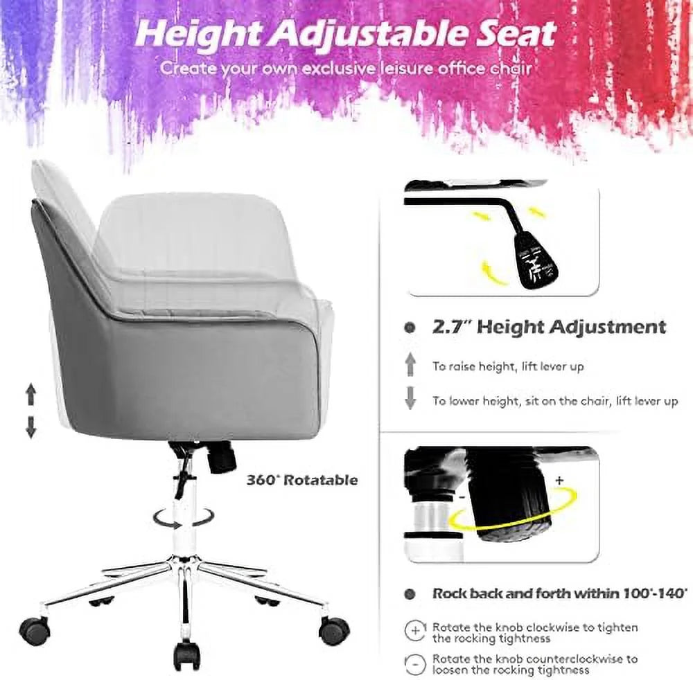 Blue Velvet Tufted Swivel Desk Chair C27675