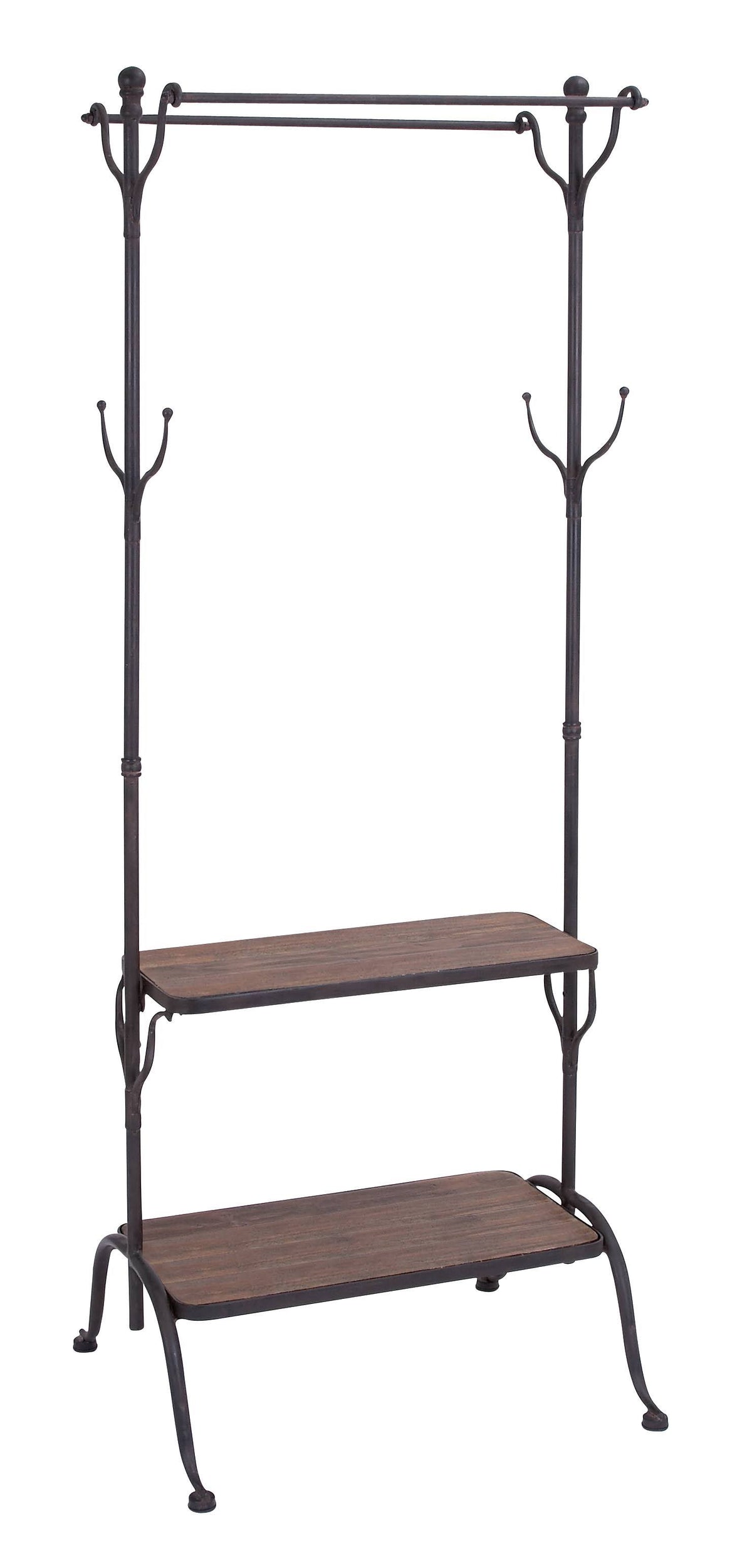 Clothing Rack with Hooks and Shelves Q611
