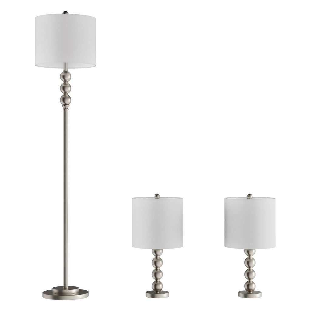 Table and Floor Lamps Set of 3 LED Bulbs Included Z7052