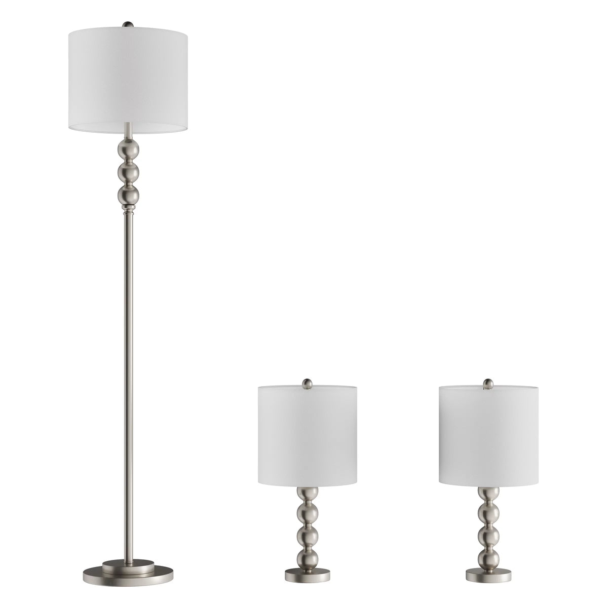 Table and Floor Lamps Set of 3 LED Bulbs Included Z7052