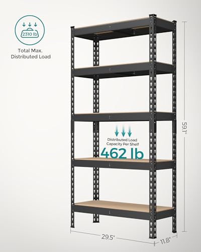 5-Tier Storage Shelves Set of 2 Black Y521