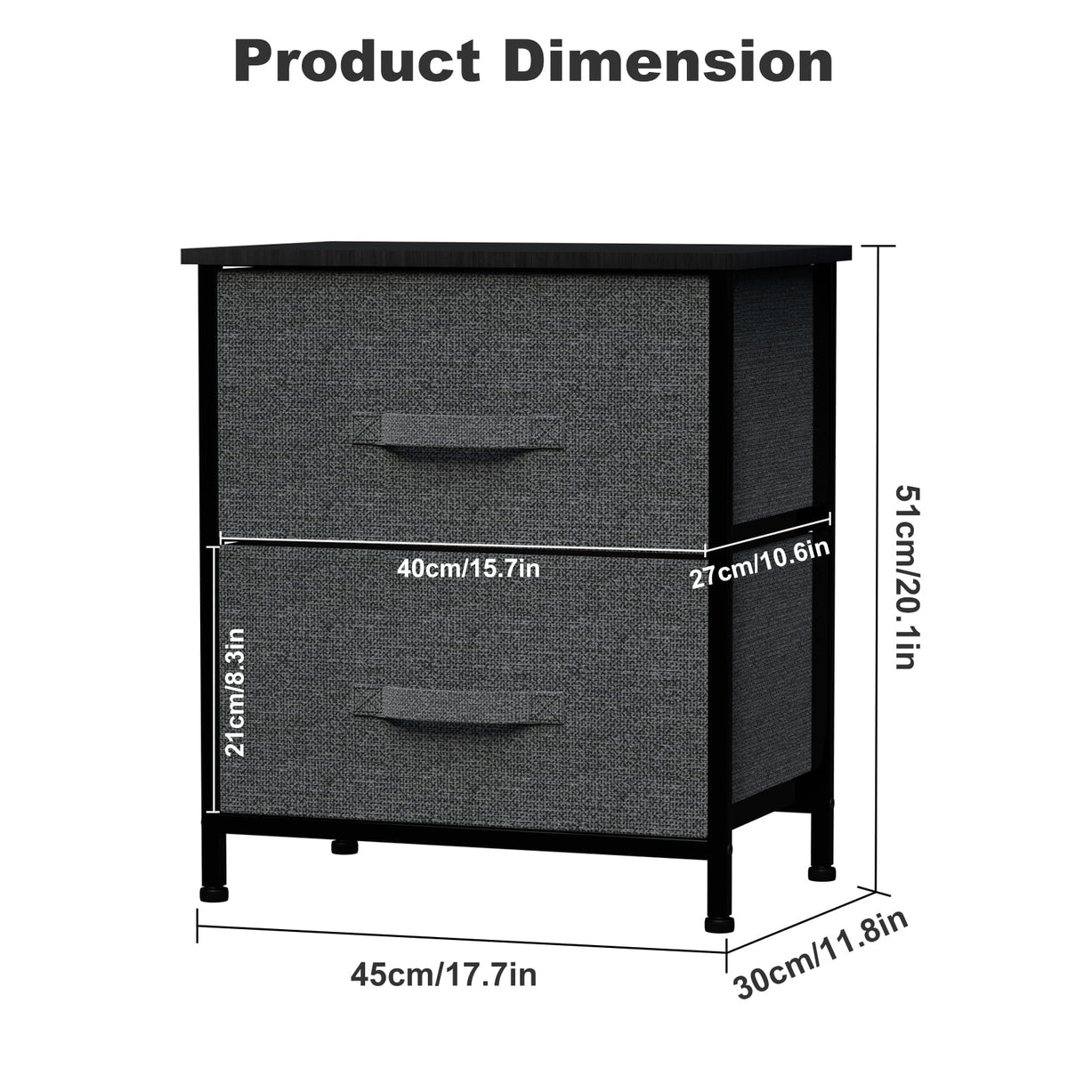 2 Drawer Fabric Dresser S560983