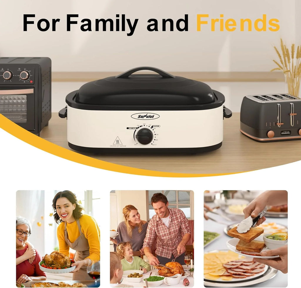 24 Quart Electric Roaster Oven with Glass Lid A60268