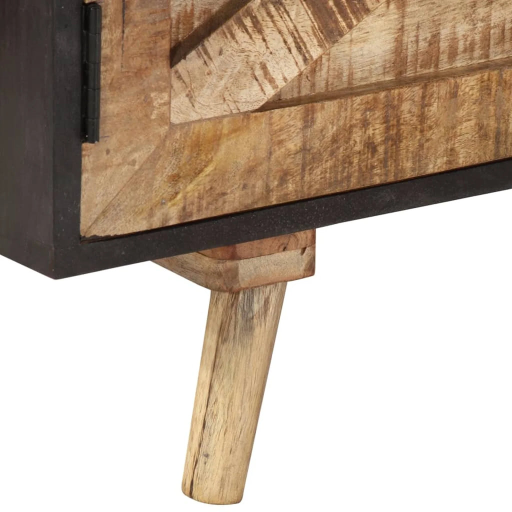 Rough Mango Wood and Solid Acacia Wood TV Cabinet with Storage Shelf L923430