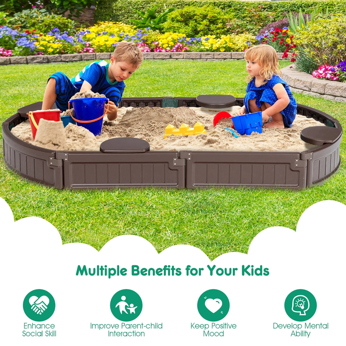 Wooden Sandbox with Cover J10865