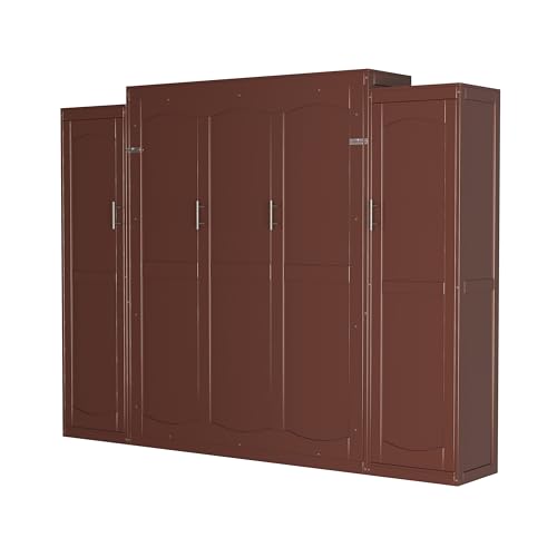 Wooden Murphy Bed with Wardrobe and Storage Shelf C487988