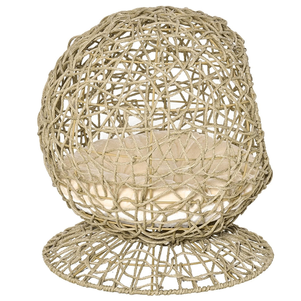 Rattan Elevated Cat Bed with Soft Cushion U606262