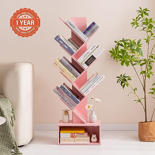 6 Shelf Rustic Brown Tree Bookshelf T341