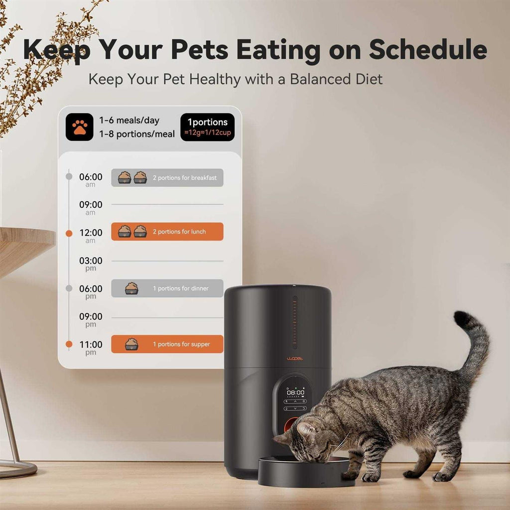 Automatic Dog and Cat Food Dispenser with Stainless Steel Bowl W3581