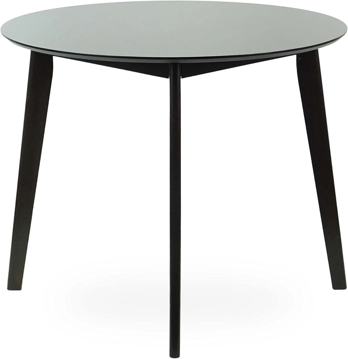 Set Of 3 Round Dining Table And 2 Side Chairs Solid Wood Padded Seat U3164