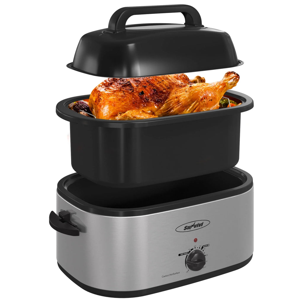 24 Quart Electric Roaster Oven with Glass Lid A60268