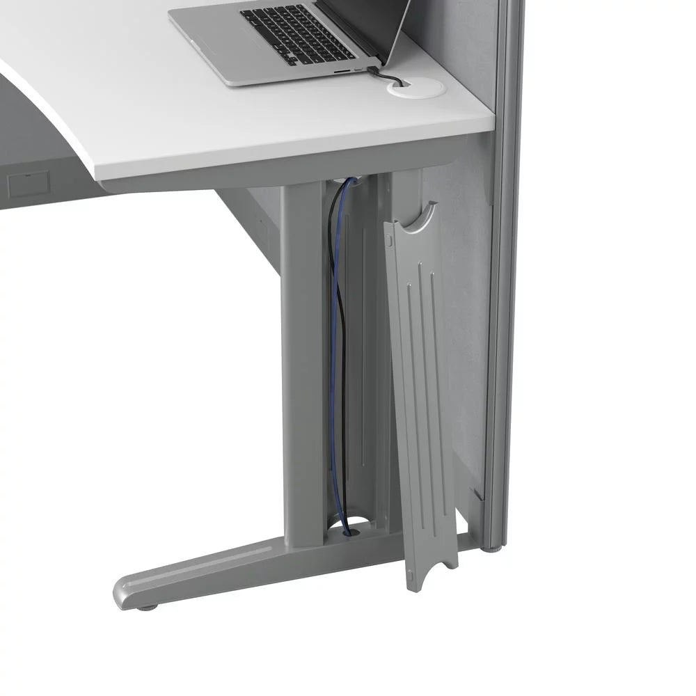 Engineered Wood Straight Cubicle Desk in Pure White S1594