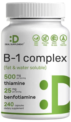 500mg Vitamin B1 with Benfotiamine, 240 Capsules M805900