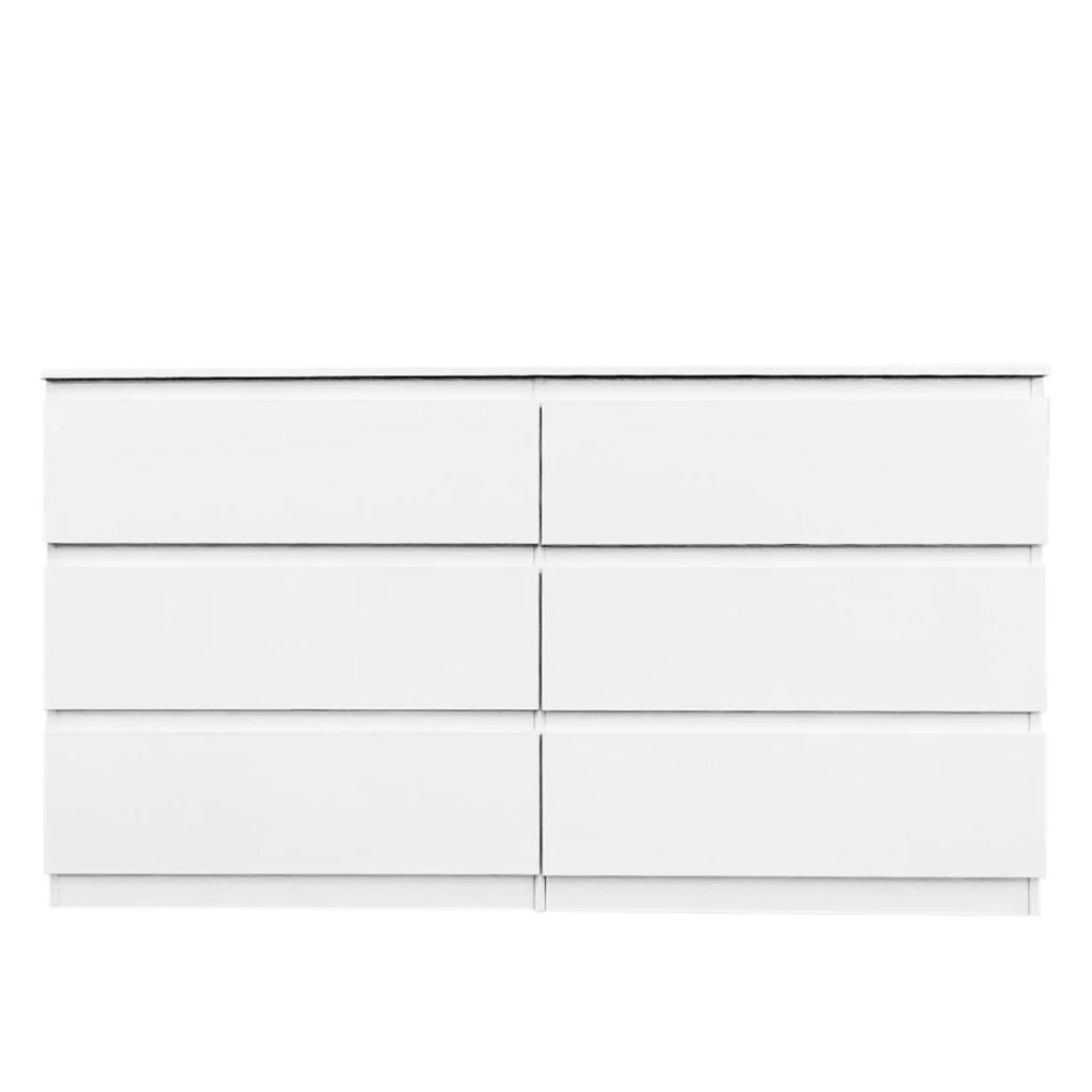 White 6 Drawer Dresser L7161