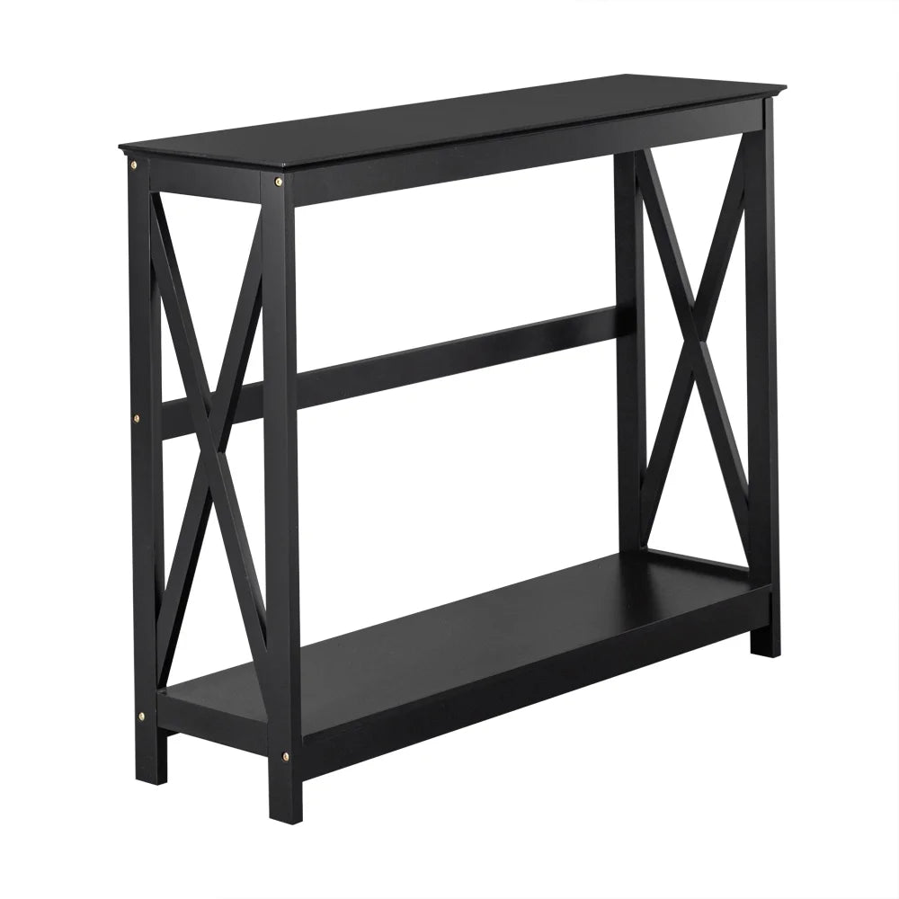 Black 2 Tier Console Table D7557