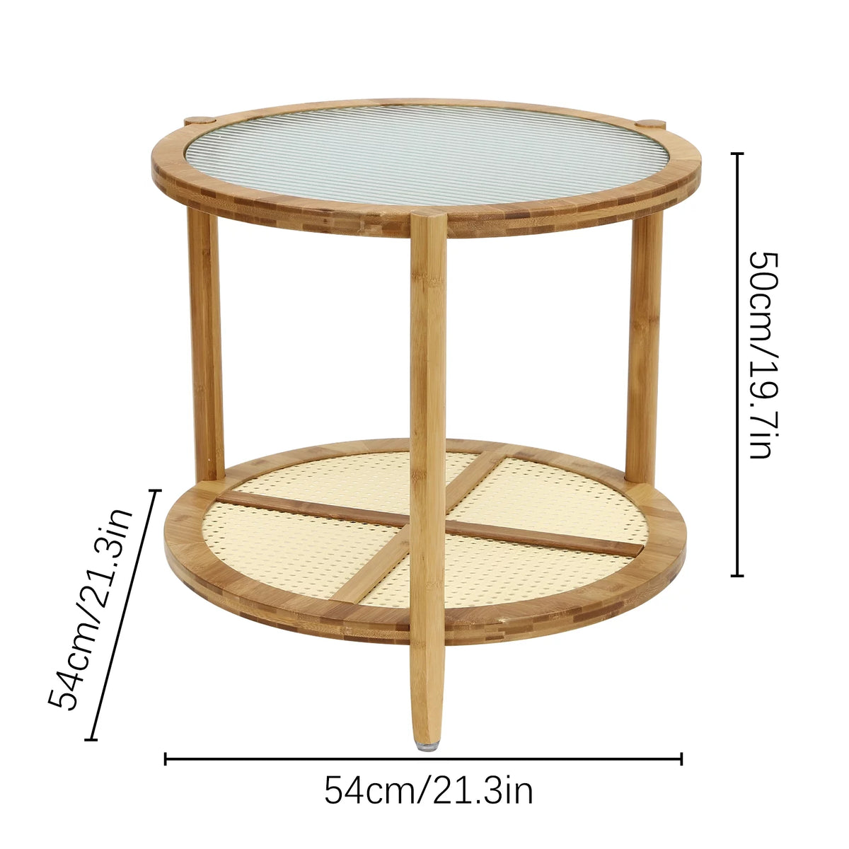 Round Wood Coffee Table with Storage Shelves N429282