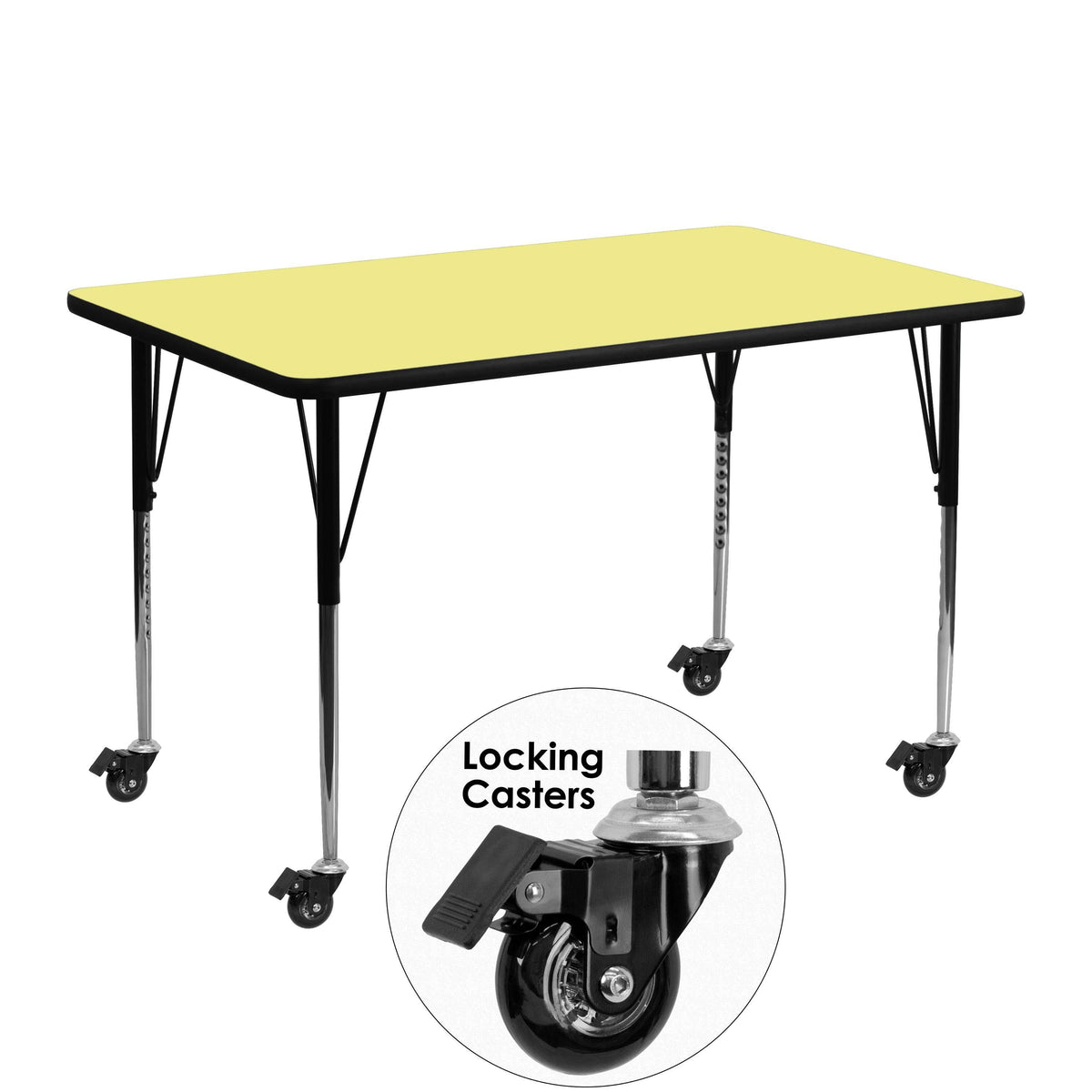 Yellow Rectangular Thermal Laminate Activity Table I817949