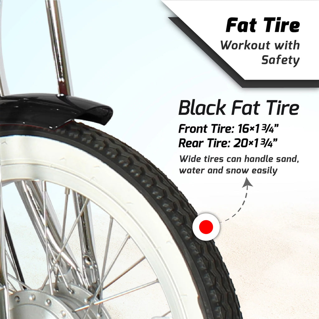 20 inch Matte Black Beach Cruiser Bike E6224