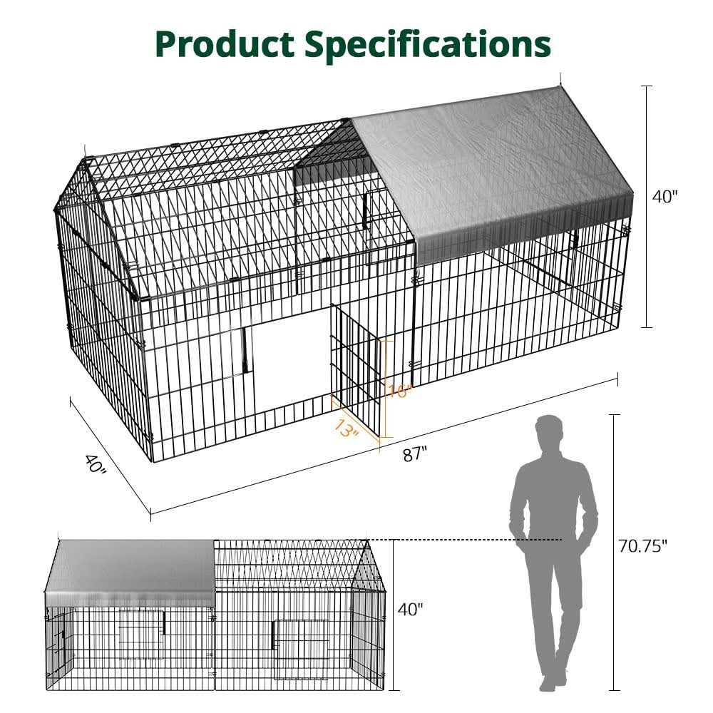 Chicken Coop with Cover Metal Portable D925798