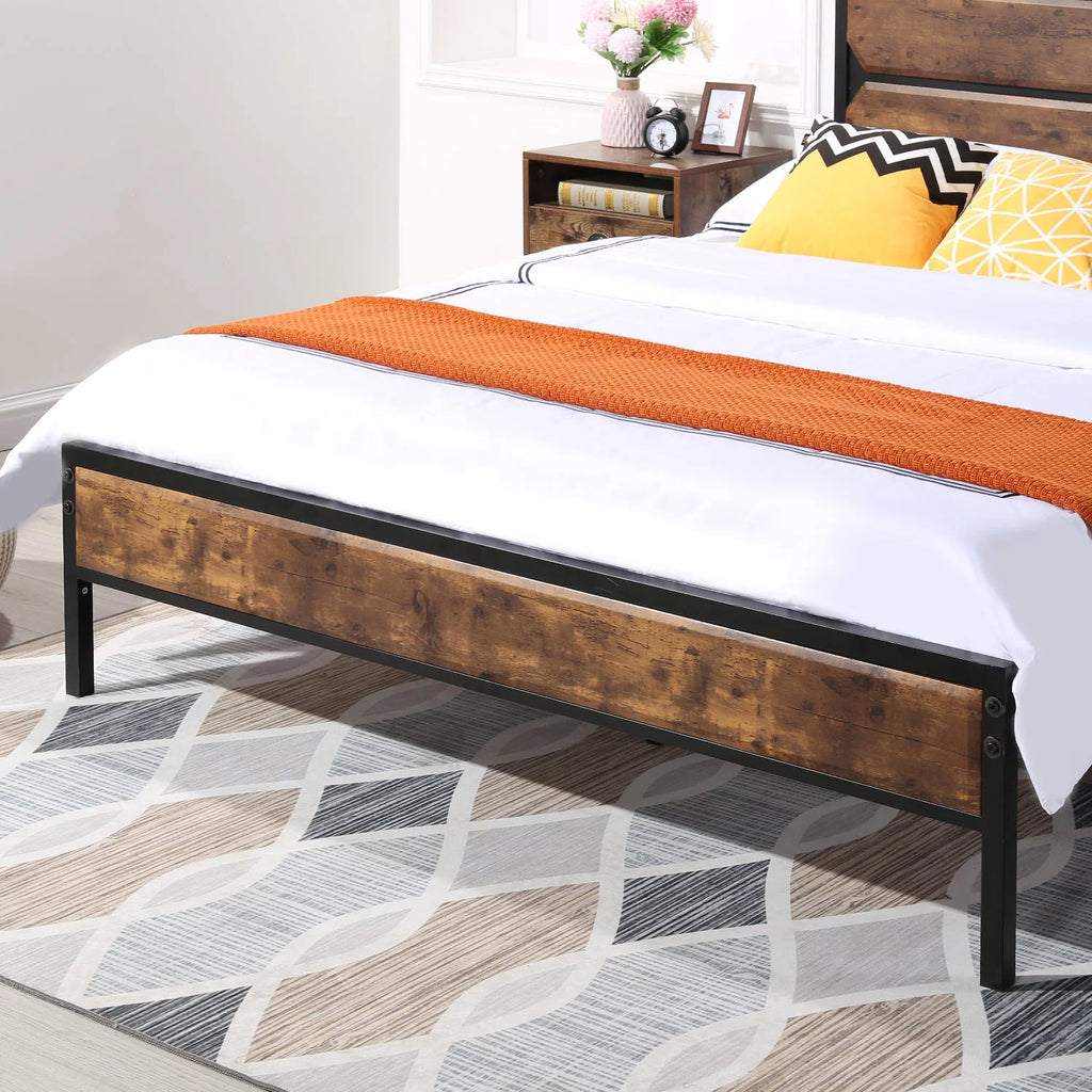 Full Size Platform Bed Frame and 2 Nightstands Set of 3 J948