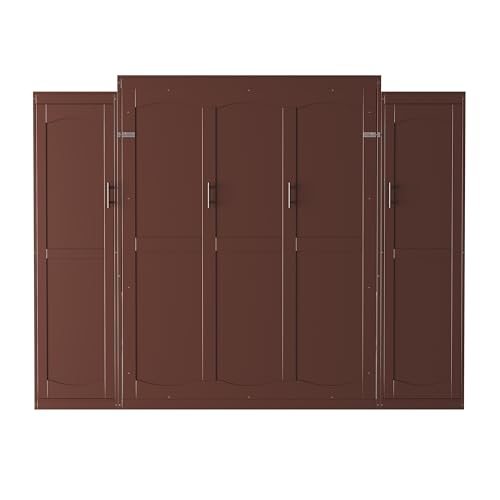 Wooden Murphy Bed with Wardrobe and Storage Shelf C487988
