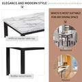Faux Marble 5-Piece Dining Set with Cushion Chairs O521