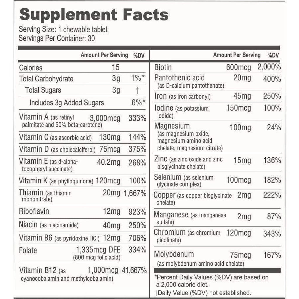 Chewable Bariatric Multivitamin 3-Month Supply F13999