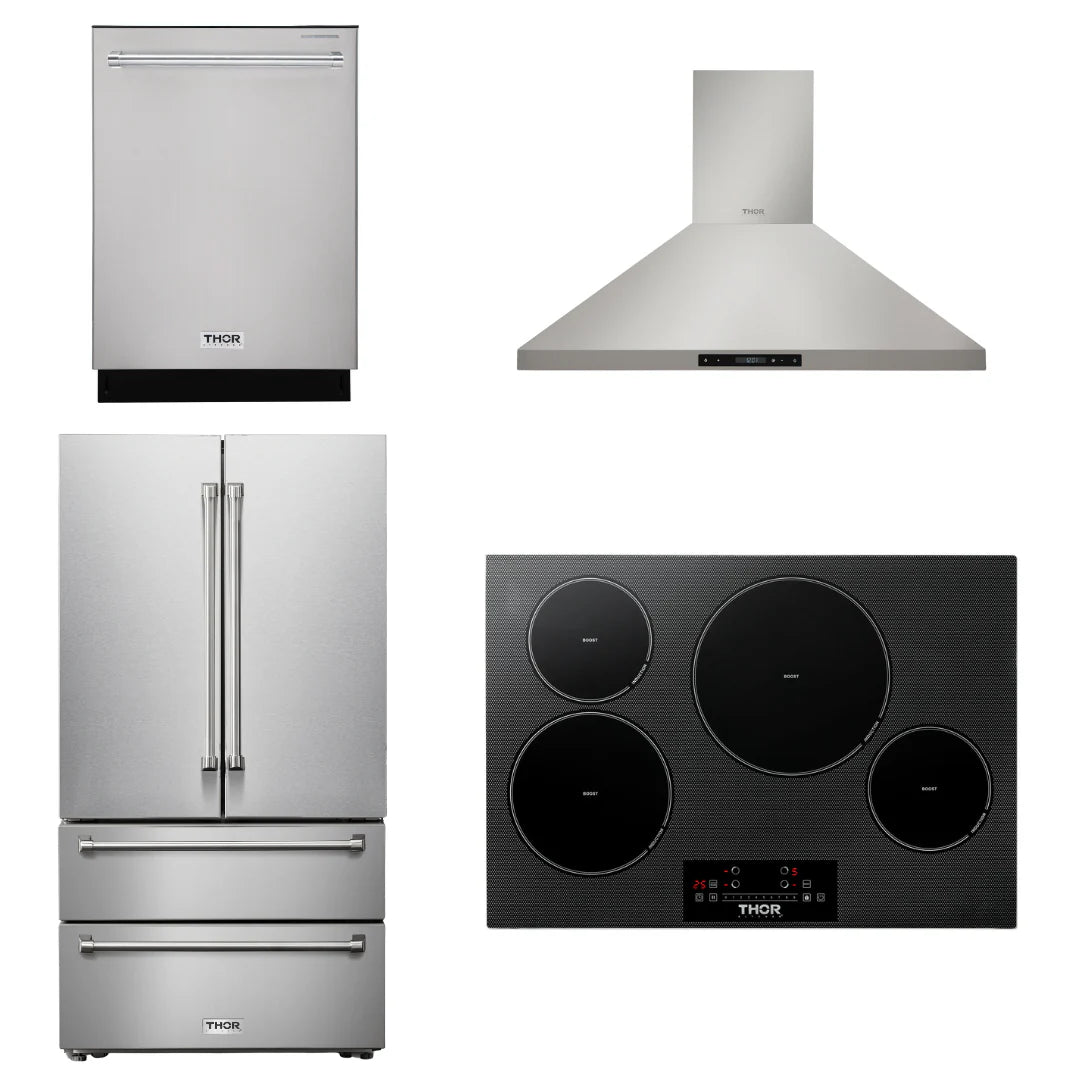 30 Induction Cooktop, Range Hood, Refrigerator, Dishwasher T392369