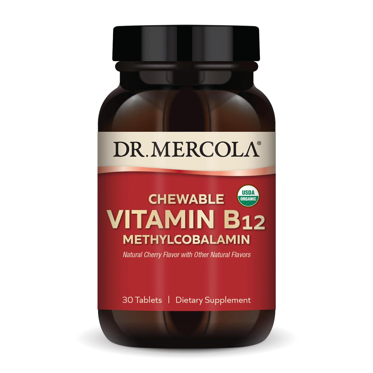 Organic Chewable Vitamin B12, 30 Tablets, Natural Cherry Flavor D2117