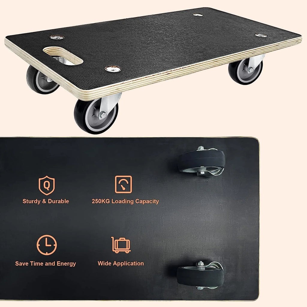 2Pcs Wood Platform Dolly with 4 Wheels N6832