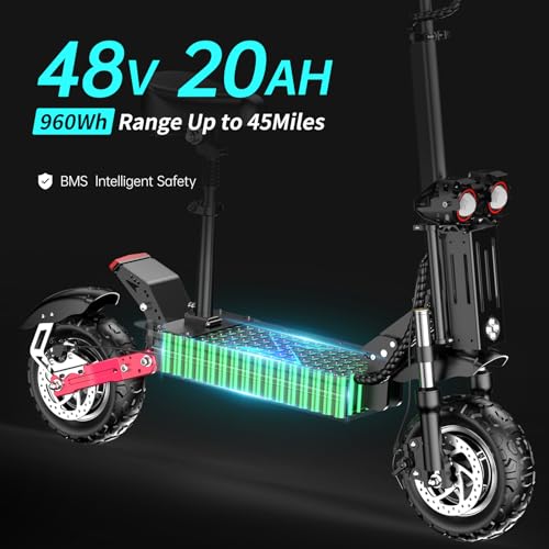 Electric Scooter 5600W Dual Motor 50MPH 45Miles 11" Off Road Folding J926083