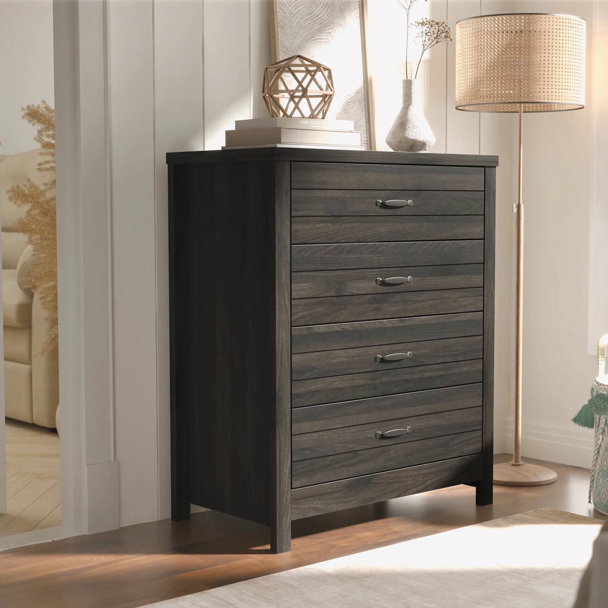 Gray & Oak 4-Drawer Dresser Z13309