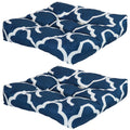 Square Tufted Patio Chair Seat and Back Cushions - 20" - Navy Blue and White - 2pk G563580