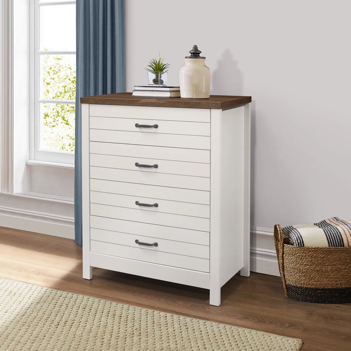 Gray & Oak 4-Drawer Dresser Z13309