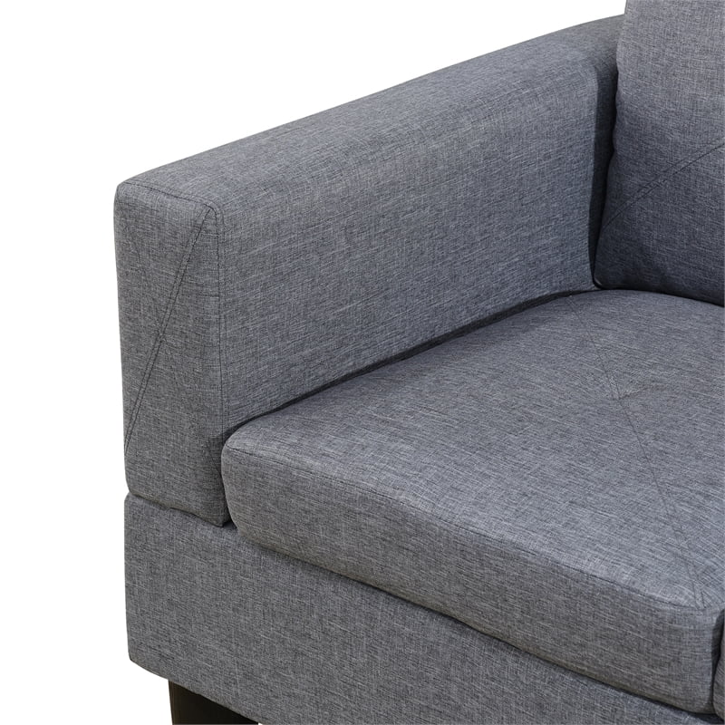 Microfiber Fabric Right Facing Sectional Grey A16534